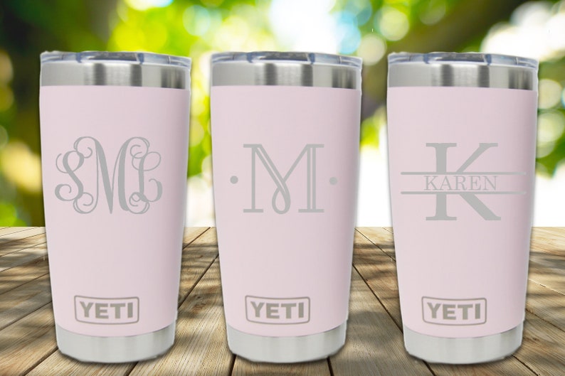 Monogrammed Ice Pink Yeti Tumbler 20oz Engraved Yeti Etsy