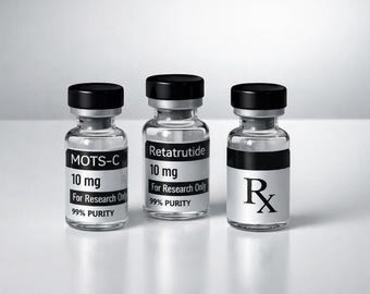 Peptide Vial Labels - Matte Silver Waterproof for 3ml and 5ml Vials (pack of 10 Labels)