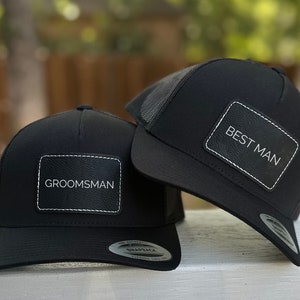 Wedding Party Hats | Hat with Patch | Personalized Wedding Hat | Bridal Party Hats | Trucker Hat | Best Man | Groomsman | Wedding Hats