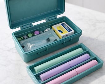 Estuche de viaje apilable para bolígrafos de inyección Peptide Pen Porter (capacidad para 3 bolígrafos y suministros)