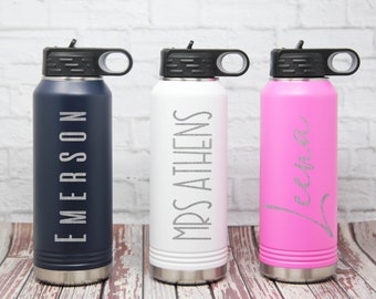 Water Bottle | Custom Water Tumbler | Personalized Water Bottle | Sports Bottle Engraved | Stainless Steel Water Bottle | 32oz Water Bottle