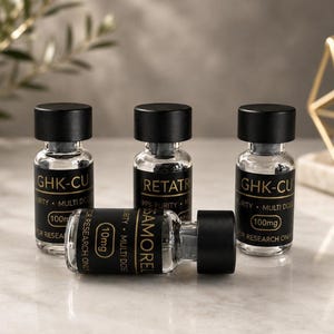 Black and Gold Vial Labels | 3ml Peptide Vial Labels | Pack of 10 Waterproof & Oil-Proof Stickers for Vials | Matte Black Gold Peptide Label