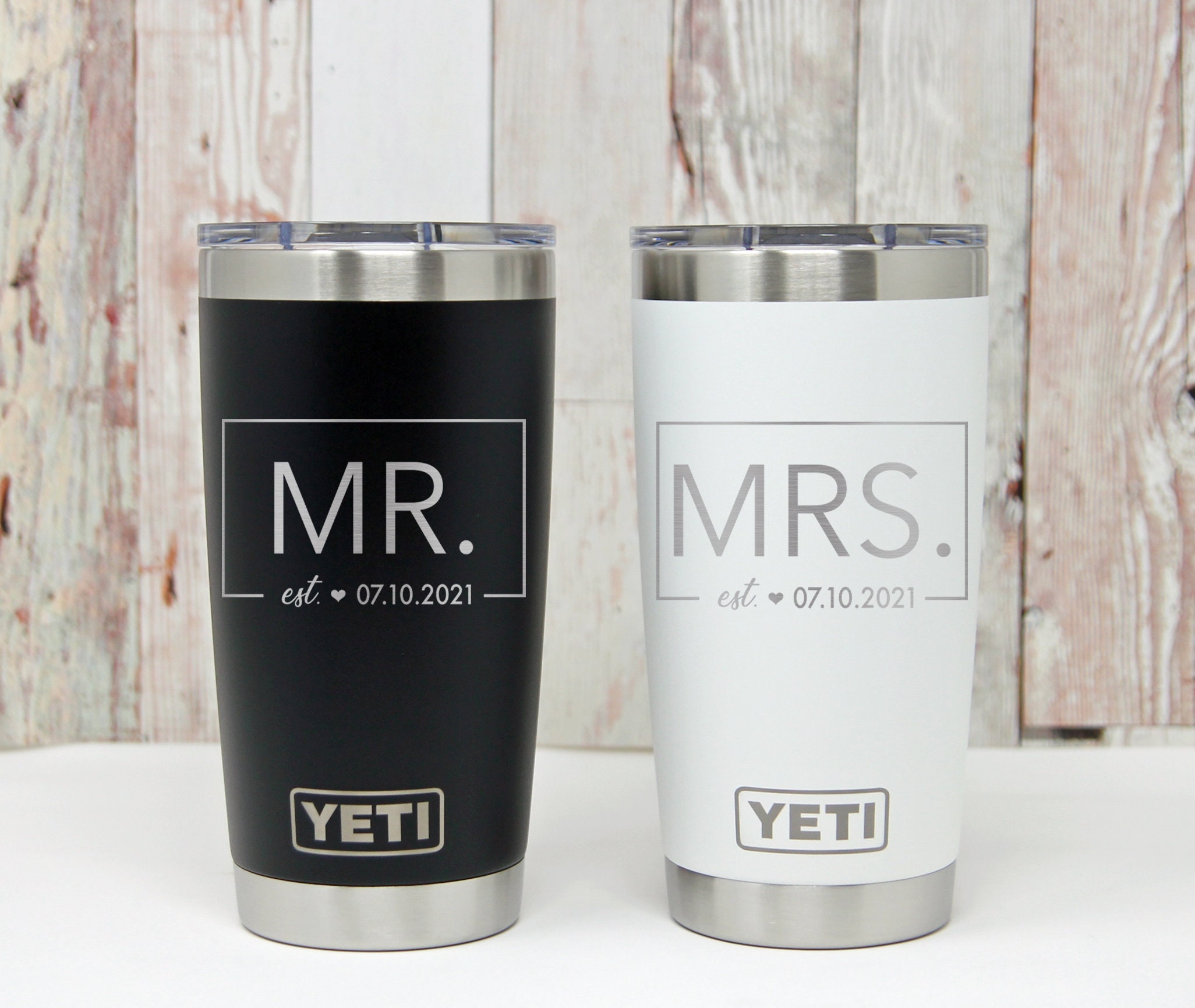 Mr. and Mrs. Wedding Gift Basket Set YETI Tumbler