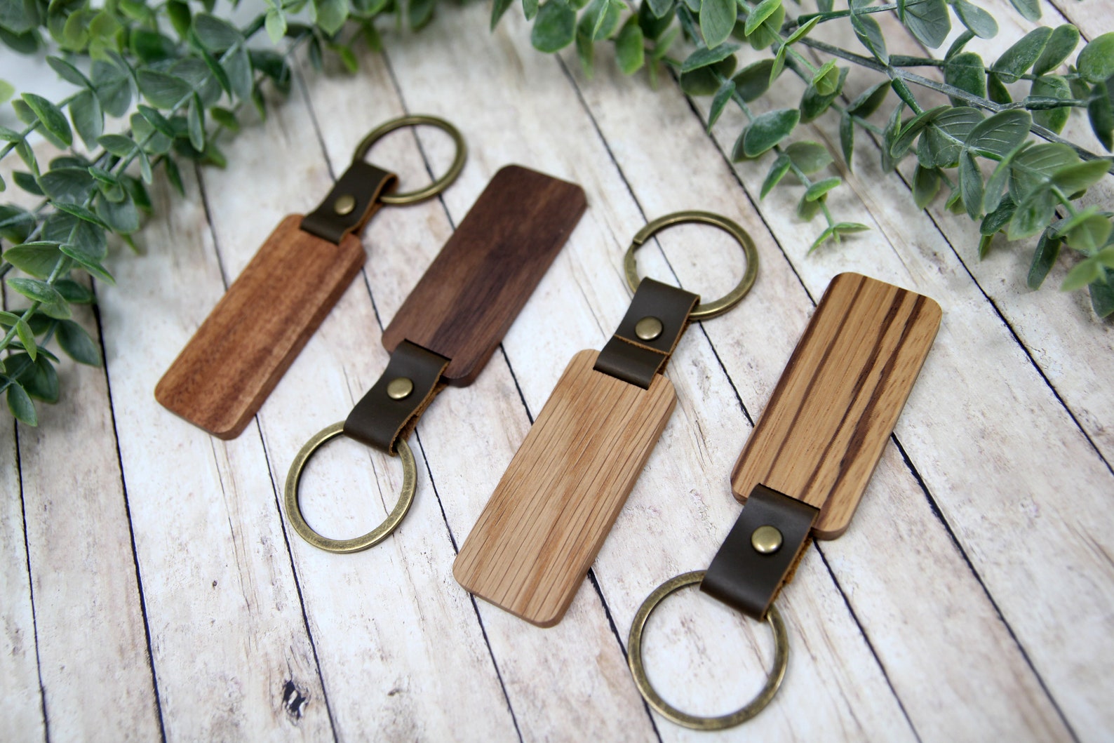 Wood Keychain Blank Personalized Wood Keychain Engravable Etsy