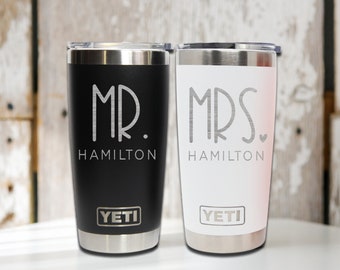 Mr Mrs Yeti | Bride Groom Yeti Tumbler | Engraved Yeti Tumbler | 20 Oz Tumbler | Engagement Gift | Bridal Shower Gift | Custom Wedding Gift