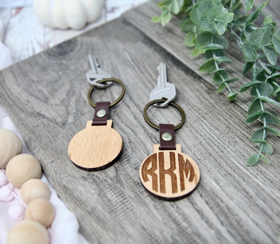 Wood Keychain Blank Personalized Wood Keychain Round Wood Keychain