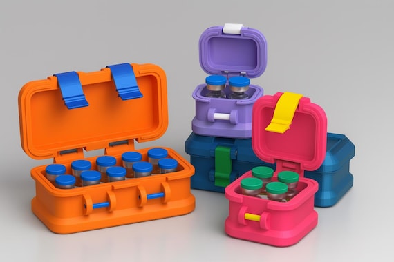 Peptide Storage Case, 3ml or 30ml Vial Storage, BAC Water  30ml case, GLP1 3ml Vial  Case, Portable Peptide Holder, Secure Peptide  Case
