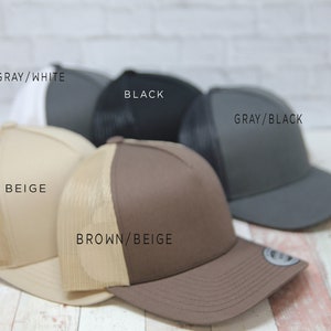 Mr Mrs Trucker Hat | Custom Hat | Logo Hat | Bridal Party Hat | Wedding day Hat | Personalized Mr Mrs Hat| Leatherette Patch | Trucker Hat image 4