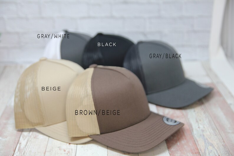 Mr Mrs Trucker Hat | Custom Hat | Logo Hat | Bridal Party Hat | Wedding day Hat | Personalized Mr Mrs Hat| Leatherette Patch | Trucker Hat image 4