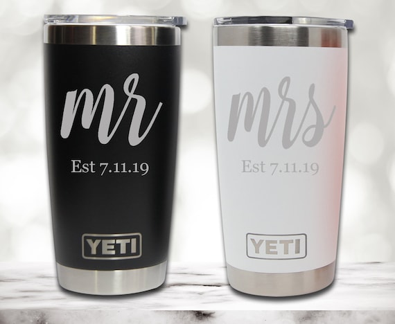 Mr and Mrs Yeti, Bride and Groom Yeti Tumblers, Engraved Yeti, 20