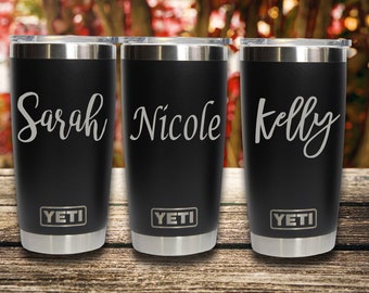 Personalized Black Yeti Tumbler 20oz - Engraved Yeti Tumbler