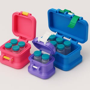 Peptide Vial Storage, 3ml or 30ml Vial Storage, BAC Water  30ml case, GLP1 3ml Vial  Case, Portable Peptide Holder, Secure Peptide  Case