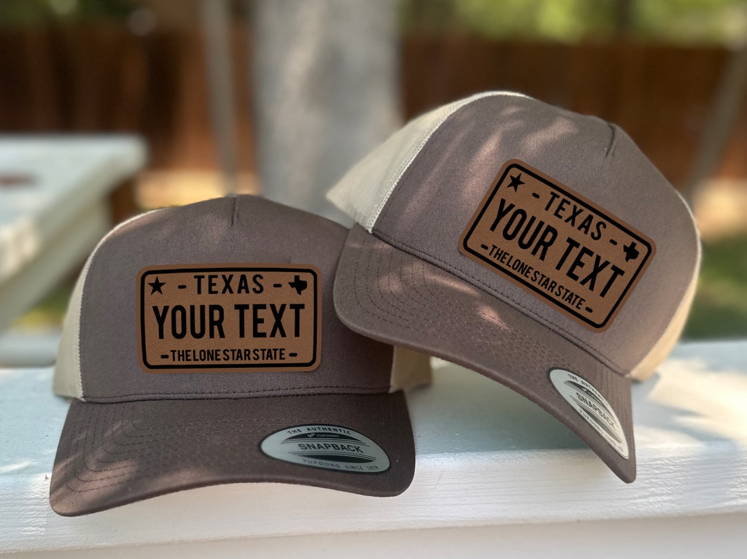 Personalized License Plate Hat Custom Trucker Hat Logo Hat Leatherette