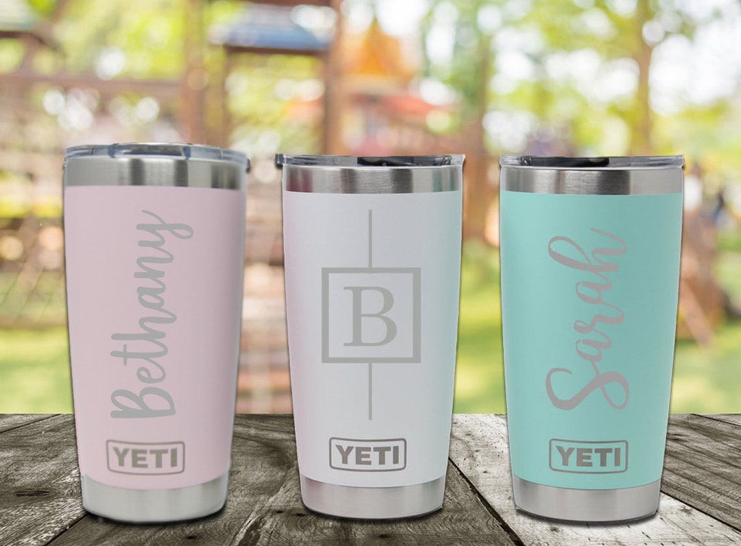 Personalized Engraved YETI® W/ Lid or Polar Camel Wine Tumbler Monogram,  Classic, Initials, Bridesmaid Gift, Maid, Matron, Mother of The, IM 