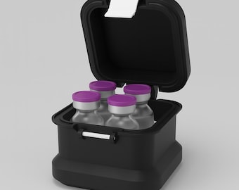 Peptide Storage Case | Vial Organizer for 3ml 5ml 10ml Bottles | Durable Travel Box for Peptides & Supplements
