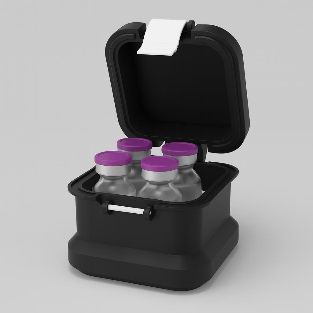 2 Piece Peptide Holder for Refrigerator | Portable Organizer