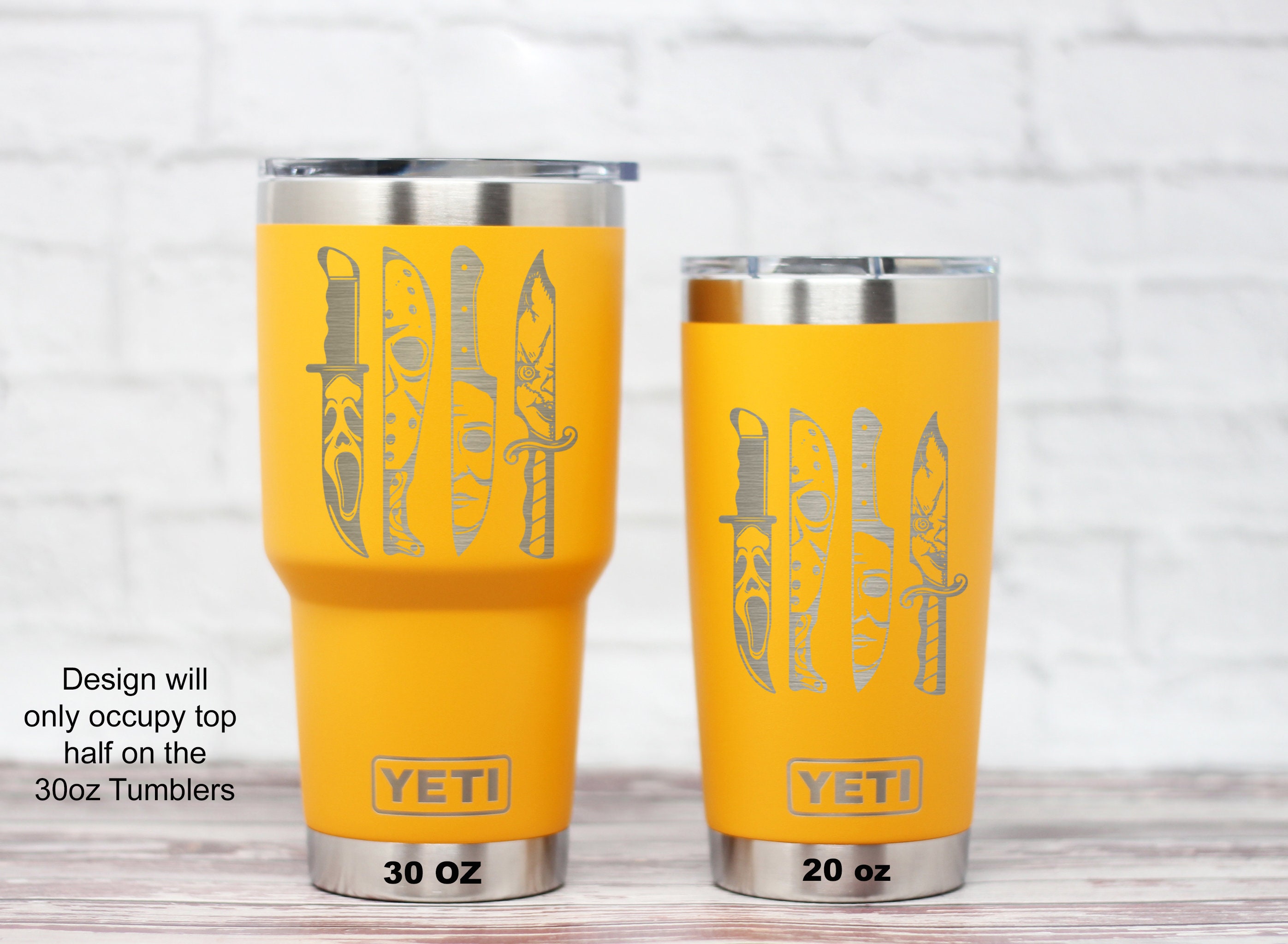 Halloween Horror Yeti Alpine Yellow Yeti Engraved Yeti Spooky Travel Mug  Insulated Tumbler Scary Tumbler Horror Movie Tumbler 