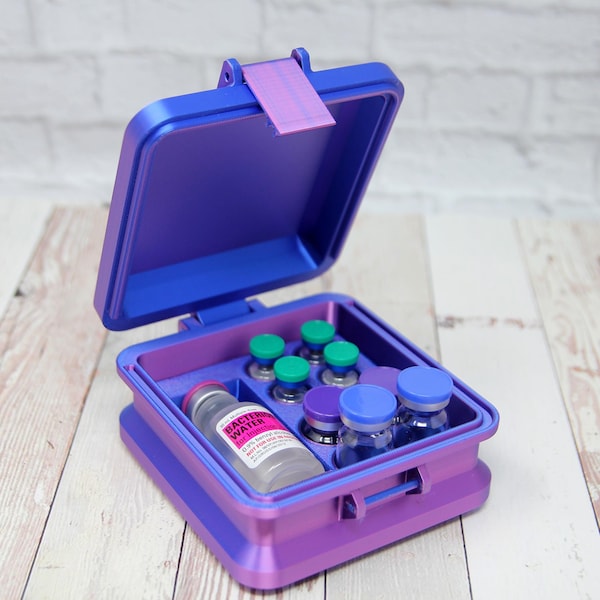 Almacenamiento combinado de péptidos, almacenamiento de viales de 3 ml, 5 ml, 10 ml y 30 ml, agua BAC, estuche para viales de péptidos, estuche para viales GLP1, soporte portátil para péptidos