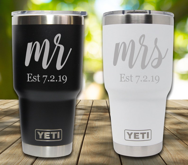 Mr And Mrs Yeti Bride And Groom Yeti Tumblers Engraved Yeti Etsy