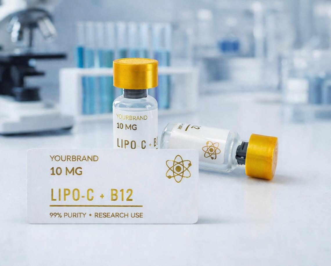 Waterproof Lab Journal Branded Vial Labels for Peptides | Gold and White Waterproof Lab Labels ...