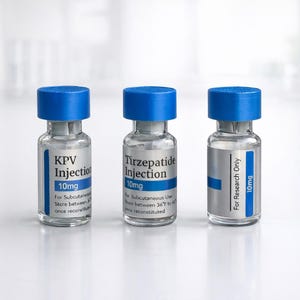 Peptide Vial Labels: Matte Silver & Blue Waterproof Stickers - Oil ...