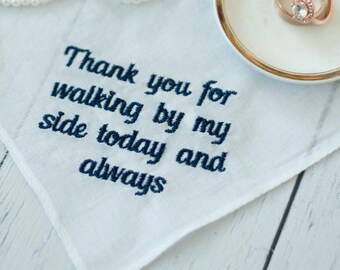 Wedding Day Gift for Father of the Bride,, Wedding Handkerchief, Personalized Gift for Adoptive Father, Stepfather of the Bride Gift, Best