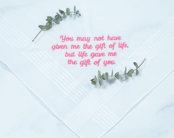 Embroidered Wedding Handkerchief for Stepdad: Sentimental Hankie