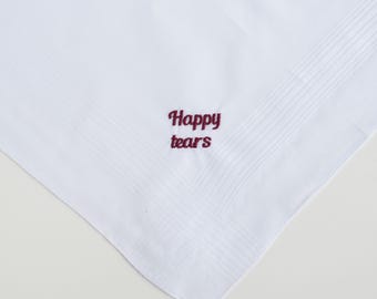 Embroidered Wedding Handkerchief: Father of the Bride Gift
