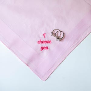 I choose you mens handkerchief, groom gift from bride, wedding mementos, custom handkerchief wedding, sentimental hanky