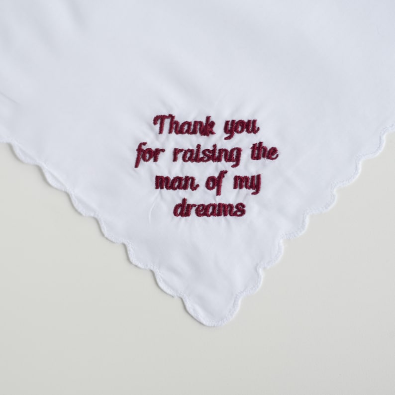 thank you for raising the man of my dreams, mother of the groom gift, gift from bride, mother of the bride, in law wedding gift Wine Thread