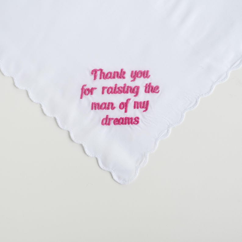 thank you for raising the man of my dreams, mother of the groom gift, gift from bride, mother of the bride, in law wedding gift Pink Thread
