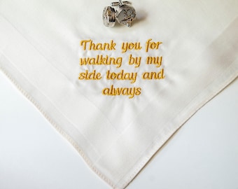 Embroidered Wedding Handkerchief for Dad: Father of the Bride Gift
