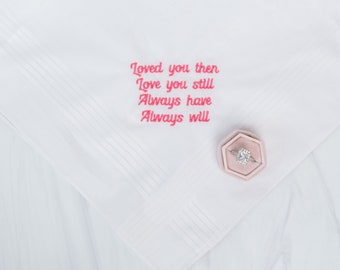 Embroidered Wedding Handkerchief: Sentimental Fiance Gift, Something Blue