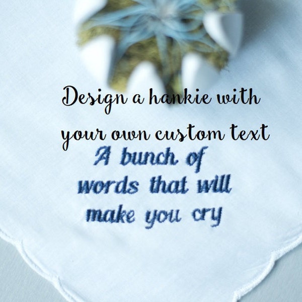 personalized handkerchief custom embroidered handkerchief, mother of the bride, stepmother gift, wedding parent gift, bride gift, trending