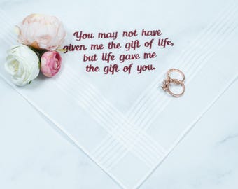 Embroidered Wedding Handkerchief for Stepdad: Sentimental Keepsake