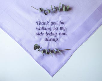 Embroidered Wedding Handkerchief for Dad: Father of the Bride Gift