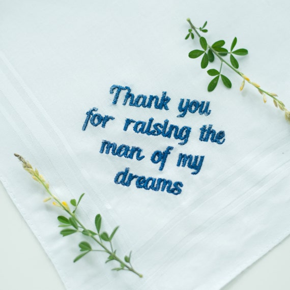 Father of the Groom Handkerchief: Embroidered Wedding Keepsake Gift