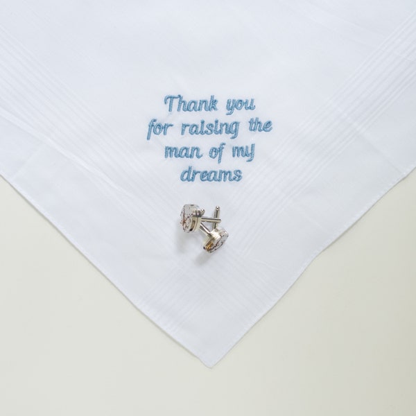 thank you for raising the man of my dreams handkerchief men, father of the groom gift from bride, father in law gift on wedding day, best