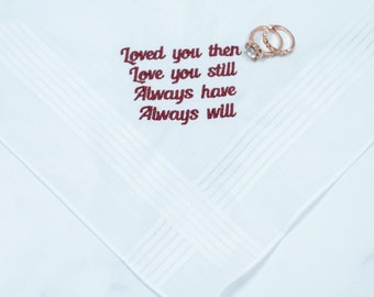 Embroidered Wedding Handkerchief: Sentimental Fiance Gift, Something Blue
