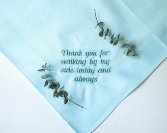 Father of the Bride Embroidered Handkerchief, Wedding Gift for Dad