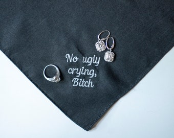 No Ugly Crying Handkerchief, Bridesmaid Gift, Bridal Party Gift, Gift for Bride from Best Friend, Funny Gift for Maid of Honor, Bestsellers