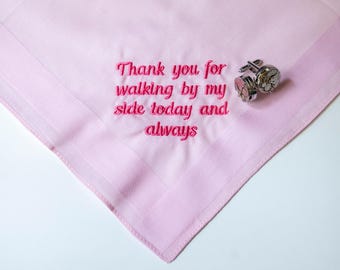 Embroidered Wedding Handkerchief for Dad: Father of the Bride Gift