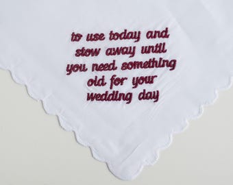 Embroidered Wedding Handkerchief: Flower Girl Proposal, Heirloom Hankie
