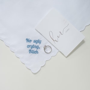 wedding mementos, handkerchief women, custom handkerchief wedding, something blue for bride, sister wedding, gift from bride, for groom,