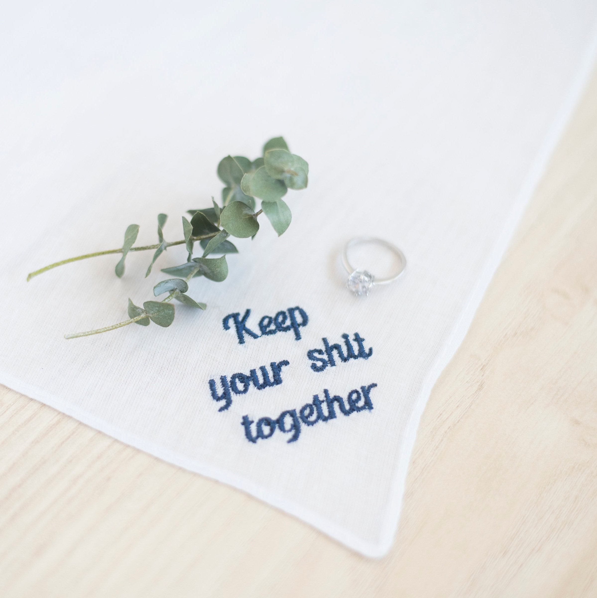 keep your shit together wedding handkerchief for mom, mother of the b…