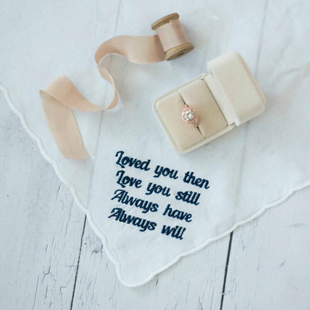 Custom Embroidered Wedding Handkerchief: Sentimental Gift - Etsy