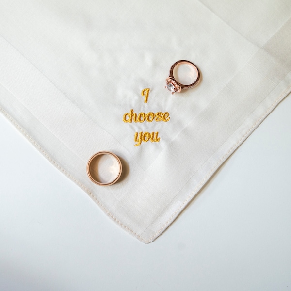 Something New for Bride, Groom Gift from Bride, Wedding Hankie for Groom, Personalized, Wedding Keepsake, Engagement Gift from Groom, Best