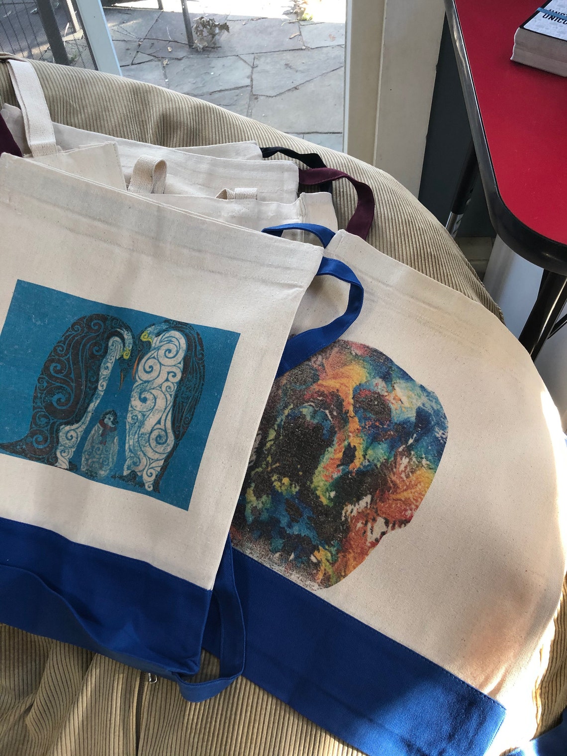 canvas pull string bag