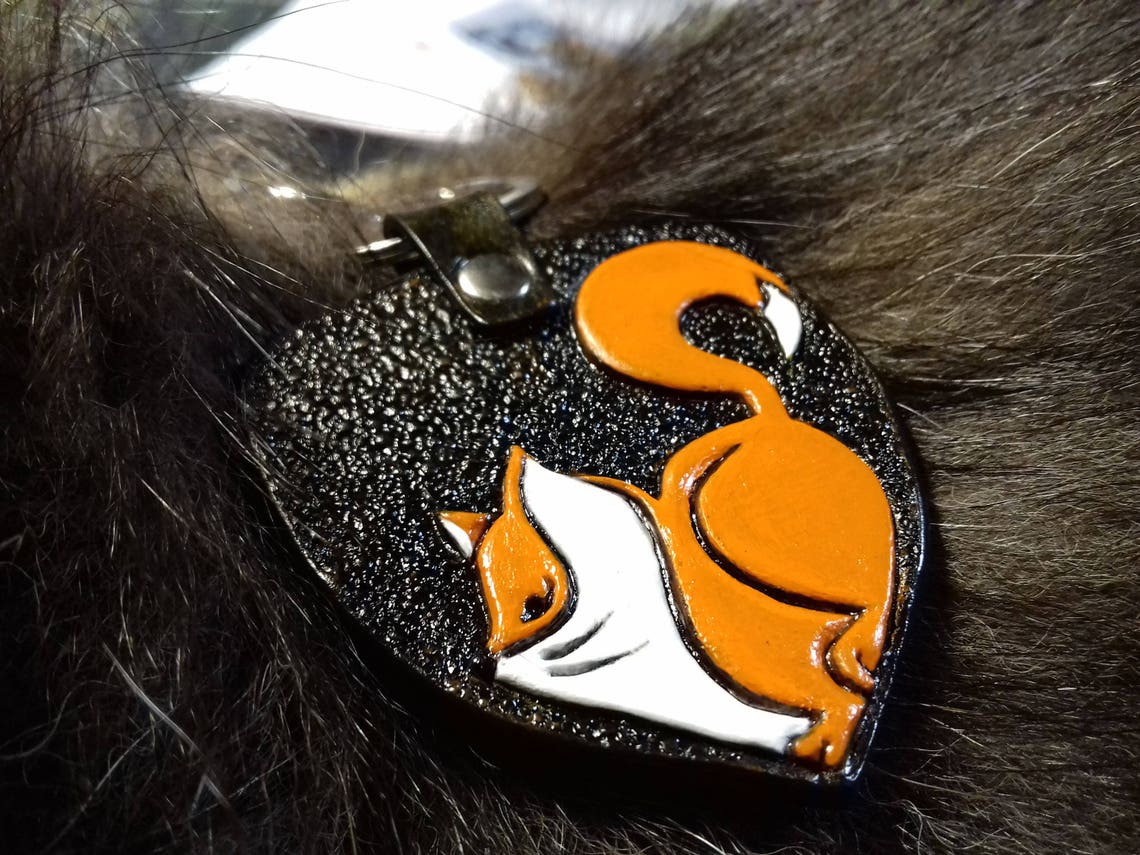Fox Key Fob Fox Keychain Fox Leather Keychain Custom | Etsy