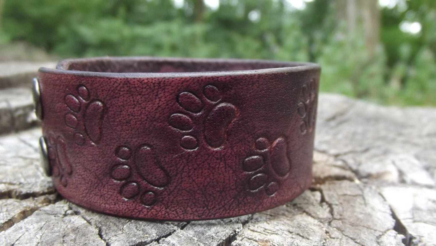 Cat paws cuff Leather Bracelet leather carving men bracelet Etsy